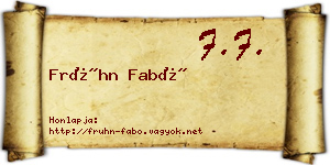 Frühn Fabó névjegykártya