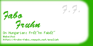 fabo fruhn business card
